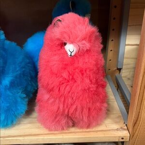 100% alpaca fur 9” Fluffy Alpaca Plush Toy. Choose color